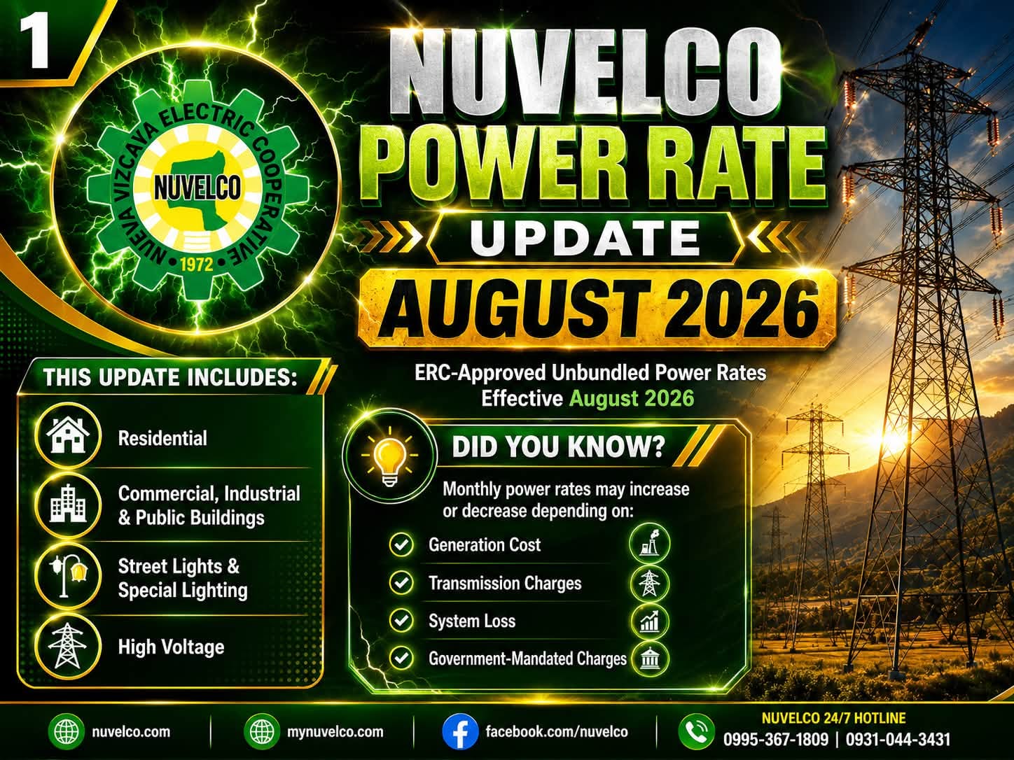 POWER RATE - AUGUST 2026